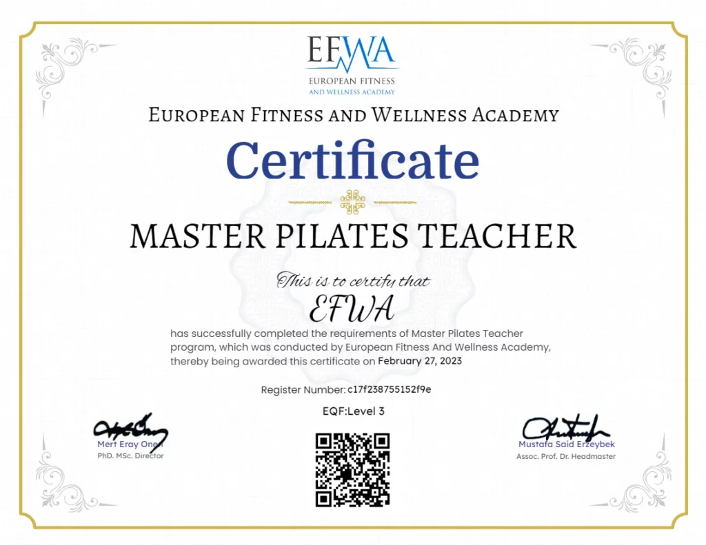 Pilates Teacher Training Certificate