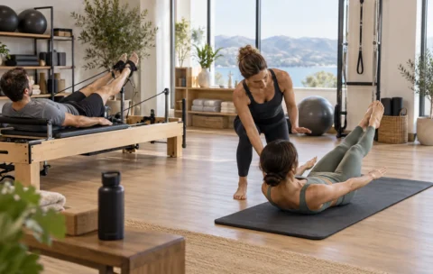 Advanced Pilates instruction and movement practice